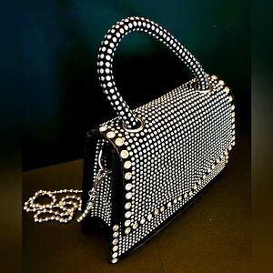 NWOT Rhinestone Studded clutch crossbody Crystal bling bag